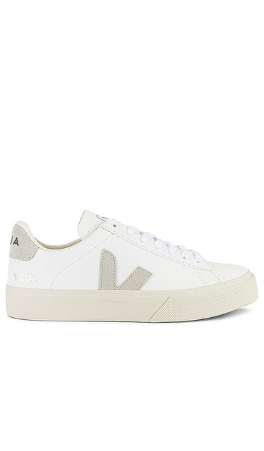 Veja Campo Sneaker in White | Extra White & Natural Suede Low Top Sneakers for Women