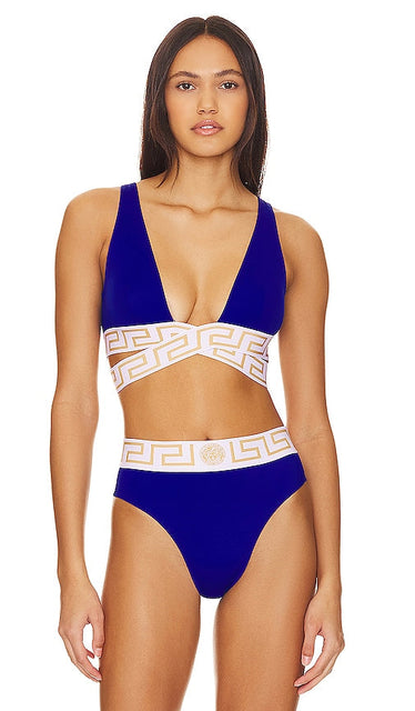 VERSACE Bikini Top in Royal - Haut de bikini VERSACE en Royal - VERSACE 皇家比基尼上衣 - VERSACE Bikinioberteil in Royal - VERSACE 비키니 탑 - Top bikini VERSACE in colore reale