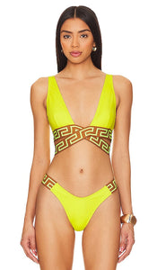VERSACE Bikini Top in Yellow - Haut de bikini VERSACE en jaune - VERSACE 黄色比基尼上衣 - VERSACE Bikinioberteil in Gelb - VERSACE 비키니 탑 옐로우 색상 - Top bikini VERSACE in giallo