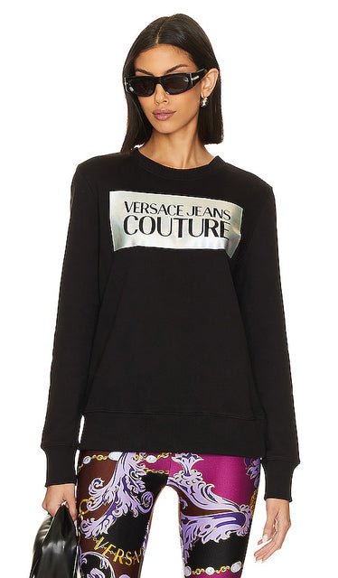 Versace Jeans Couture Sweatshirt in Black - Sweat Versace Jeans Couture en noir - Versace Jeans Couture 黑色运动衫 - Versace Jeans Couture Sweatshirt in Schwarz - Versace Jeans Couture 스웨트셔츠블랙 색상 - Felpa Versace Jeans Couture in nero