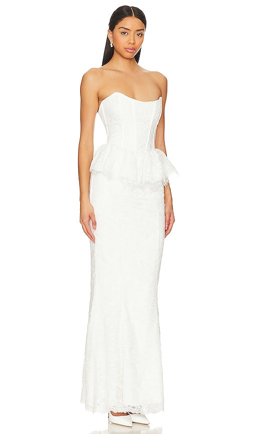 V. Chapman Waverly Corset Gown in White
