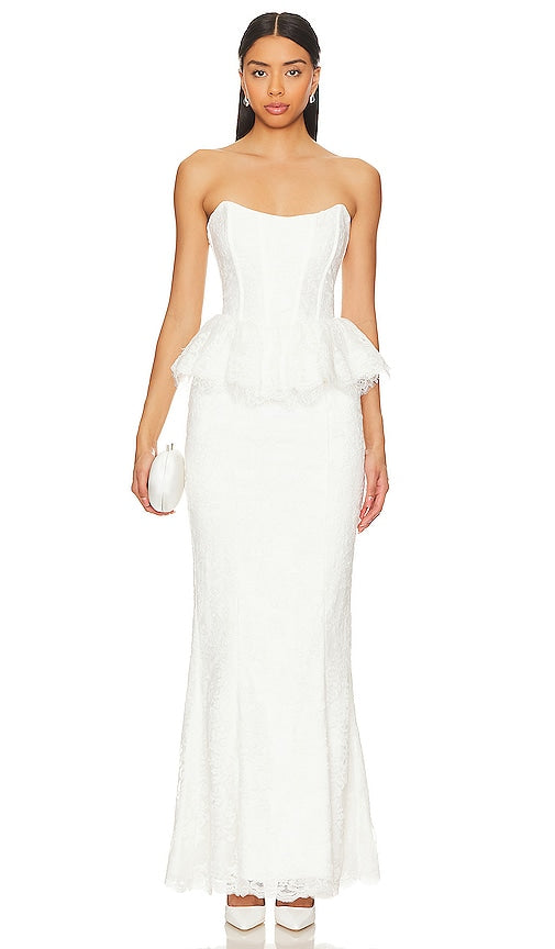 V. Chapman Waverly Corset Gown in White - Robe corset V. Chapman Waverly en blanc - V. Chapman Waverly 白色紧身胸衣礼服 - V. Chapman Waverly Korsettkleid in Weiß - V. Chapman Waverly 코르셋 가운 화이트 색상 - Abito con corsetto V. Chapman Waverly in bianco