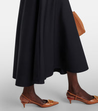 Valentino Belted logo wool-blend midi dress