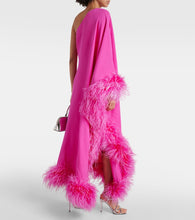 Valentino Cady Couture feather-trimmed silk gown