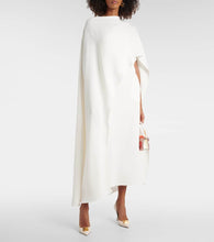 Valentino Caped asymmetric silk midi dress
