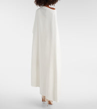Valentino Caped asymmetric silk midi dress