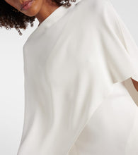 Valentino Caped asymmetric silk midi dress