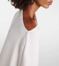 Valentino Caped asymmetric silk midi dress