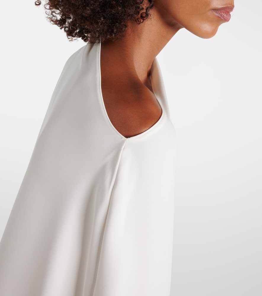 Valentino Caped asymmetric silk midi dress