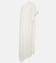 Valentino Caped asymmetric silk midi dress