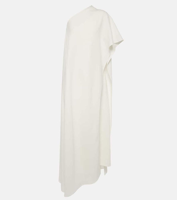 Valentino Caped asymmetric silk midi dress