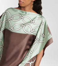 Valentino Chain-print silk kaftan dress
