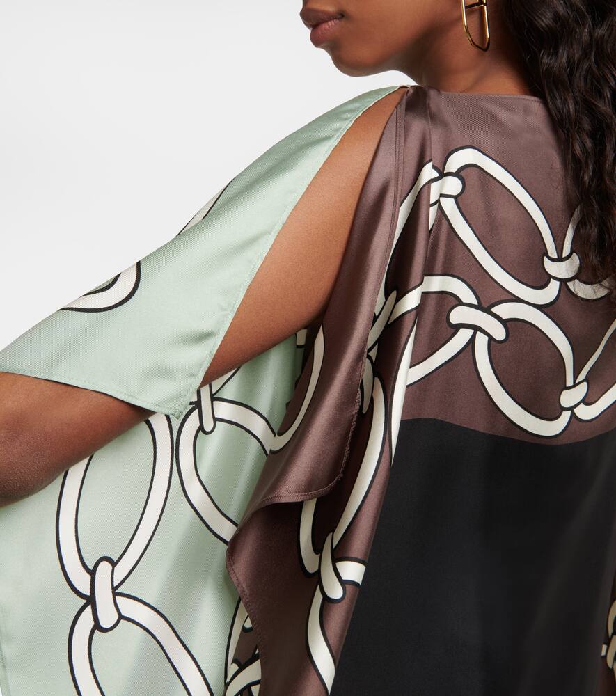 Valentino Chain-print silk kaftan dress