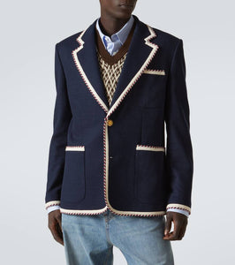 Valentino Cotton and linen-blend jersey blazer