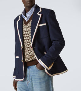 Valentino Cotton and linen-blend jersey blazer