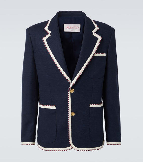 Valentino Cotton and linen-blend jersey blazer