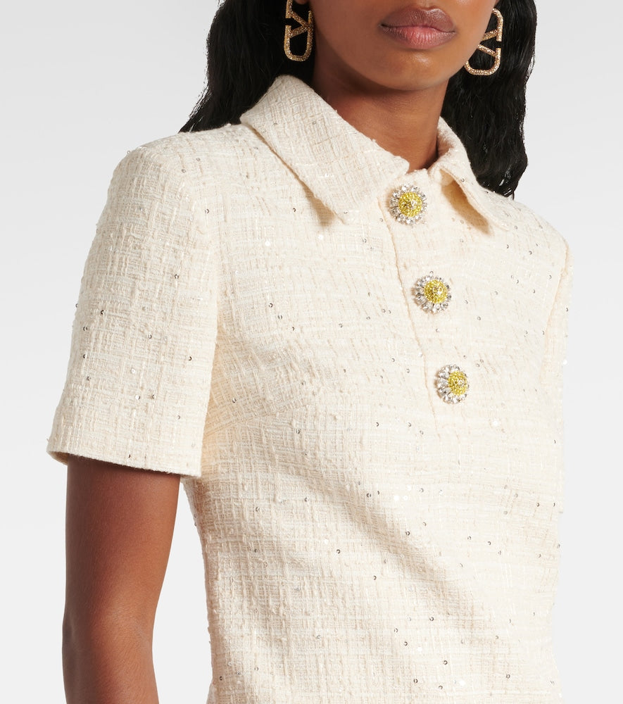 Valentino Cotton-blend tweed minidress