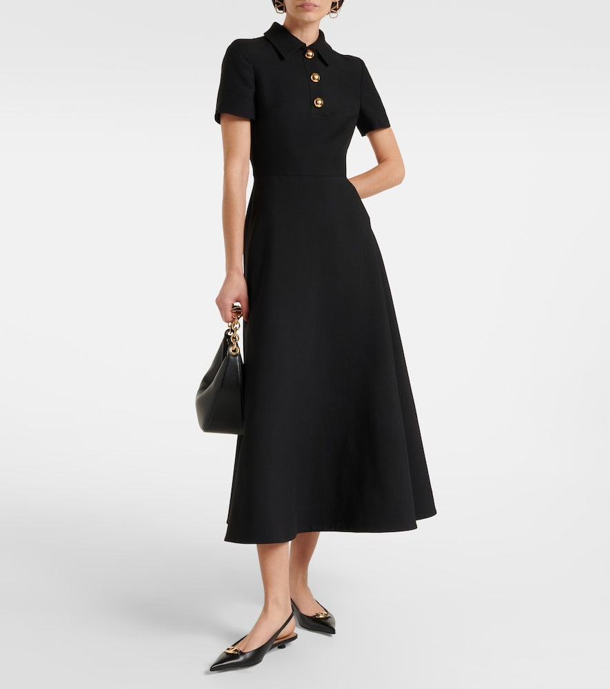 Valentino Crepe Couture A-line midi dress
