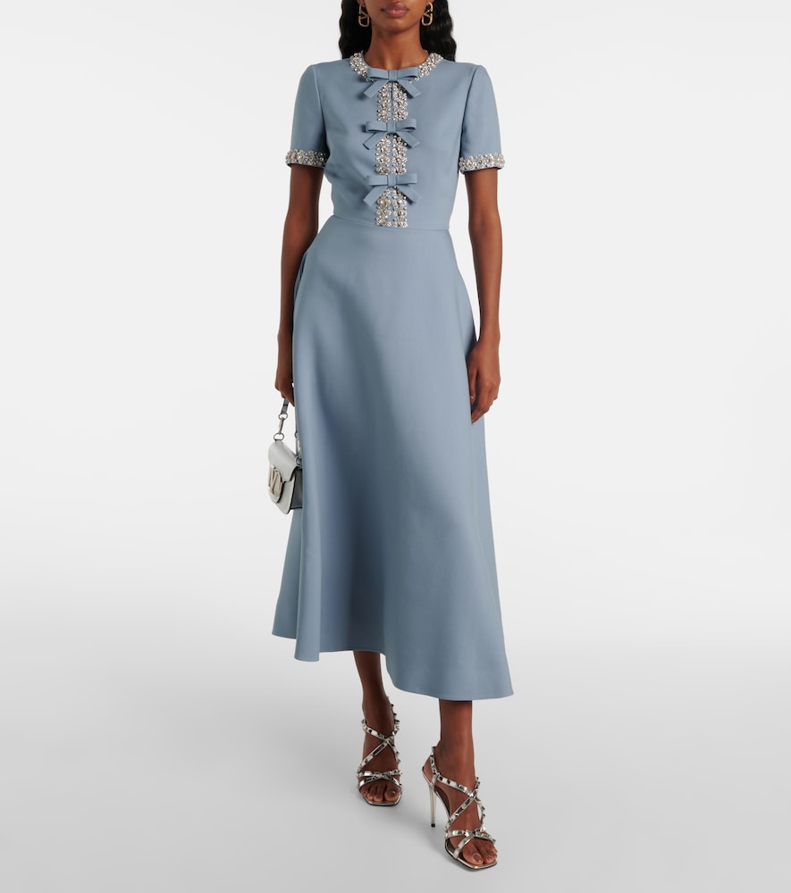 Valentino Crepe Couture embellished midi dress