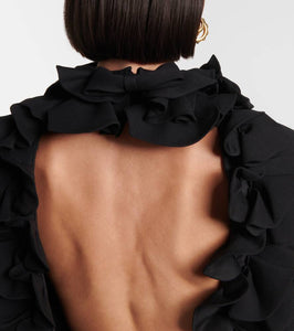 Valentino Crepe Couture ruffled minidress
