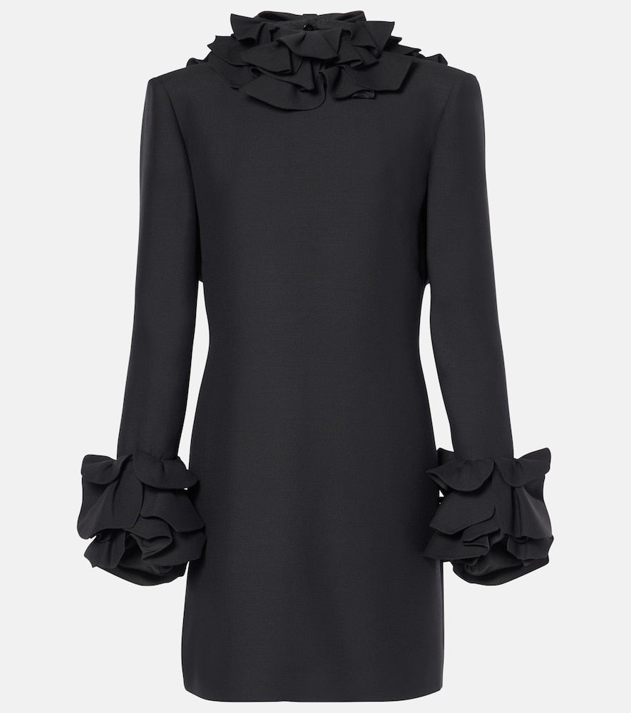 Valentino Crepe Couture ruffled minidress. Valentino Crepe Couture 荷叶边迷你连衣裙