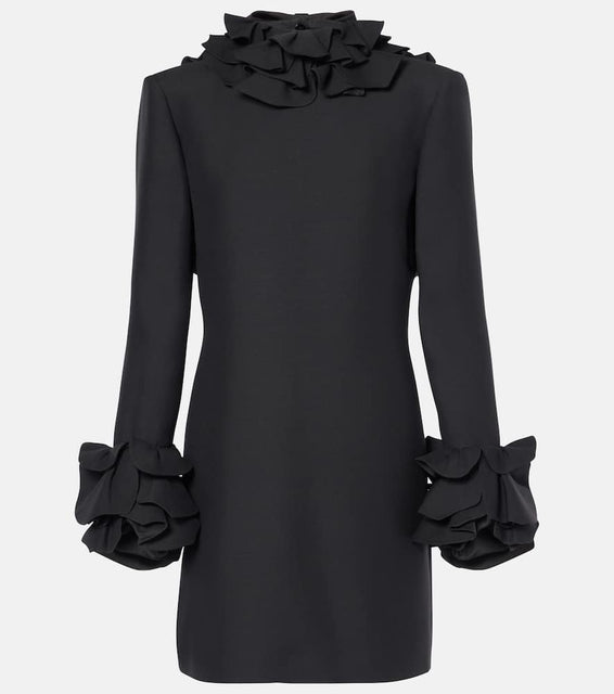 Valentino Crepe Couture ruffled minidress