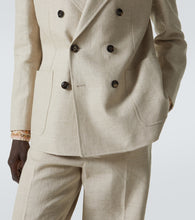 Valentino Double-breasted linen-blend blazer