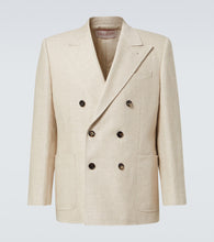 Valentino Double-breasted linen-blend blazer