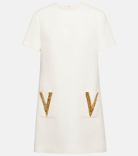 Valentino Embellished crêpe Couture minidress