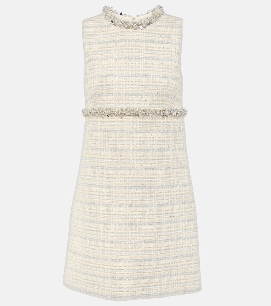 Valentino Embellished tweed minidress. Valentino 缀饰粗花呢迷你连衣裙
