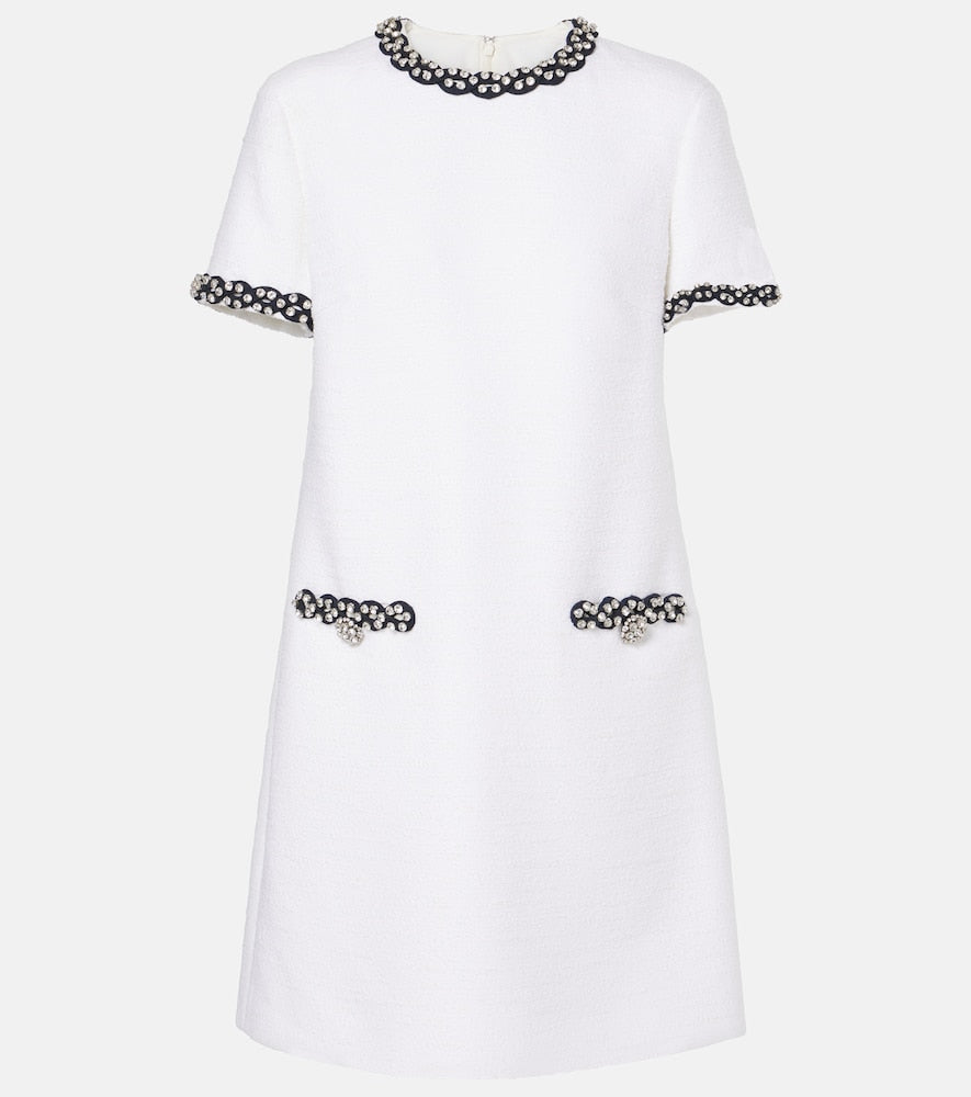 Valentino Embellished tweed minidress. Valentino 缀饰粗花呢迷你连衣裙