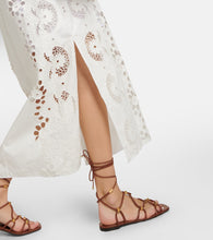 Valentino Embroidered cotton midi dress