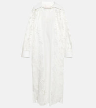 Valentino Embroidered cotton midi dress. Valentino刺绣棉质中长连衣裙