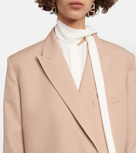 Valentino Feather-trimmed double-breasted blazer