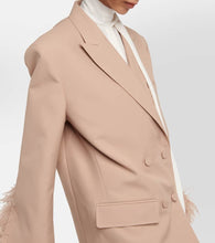 Valentino Feather-trimmed double-breasted blazer