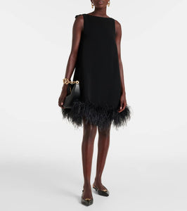 Valentino Feather-trimmed minidress