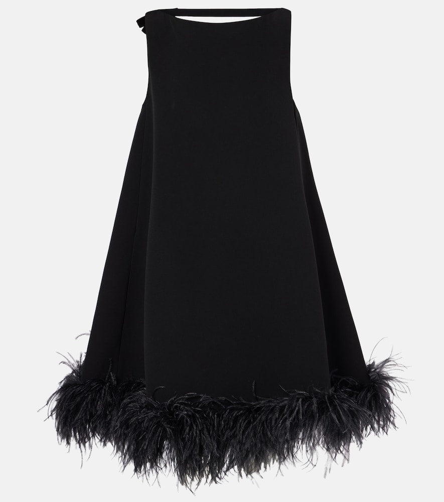 Valentino Feather-trimmed minidress. 华伦天奴羽毛装饰迷你连衣裙