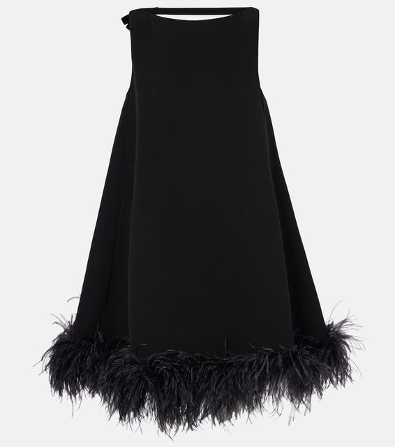 Valentino Feather-trimmed minidress