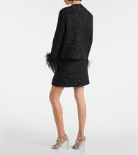 Valentino Feather-trimmed tweed jacket