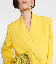 Valentino Feather-trimmed virgin wool coat