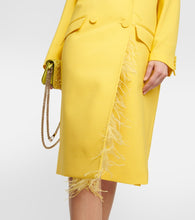 Valentino Feather-trimmed virgin wool coat