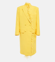 Valentino Feather-trimmed virgin wool coat - 华伦天奴羽毛饰边初剪羊毛大衣