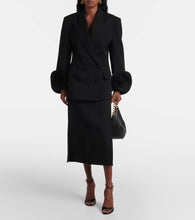 Valentino Floral-appliqu√É¬© virgin wool grisaille blazer