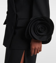 Valentino Floral-appliqu√É¬© virgin wool grisaille blazer