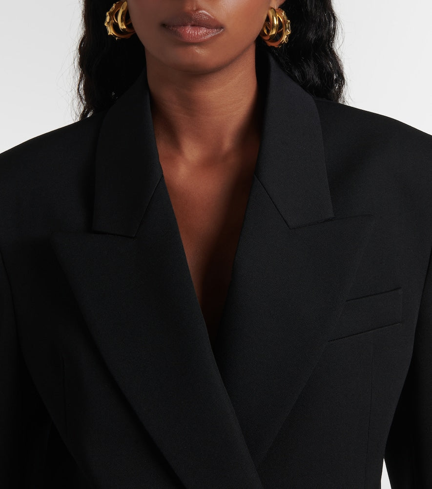 Valentino Floral-appliqu√É¬© virgin wool grisaille blazer