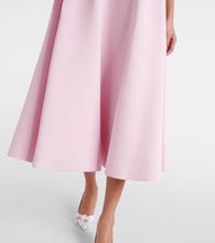 Valentino Floral-appliqu√É¬© wool and silk midi dress