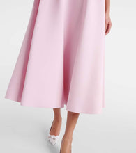 Valentino Floral-appliqué wool and silk midi dress