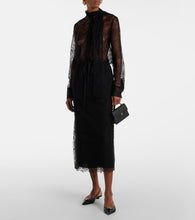 Valentino Floral lace midi skirt