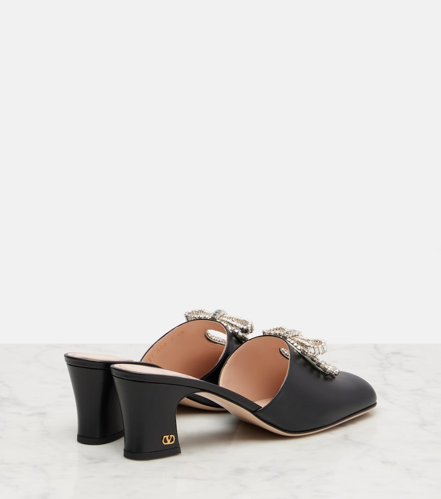 Valentino Garavani Adamantine 60 embellished leather mules