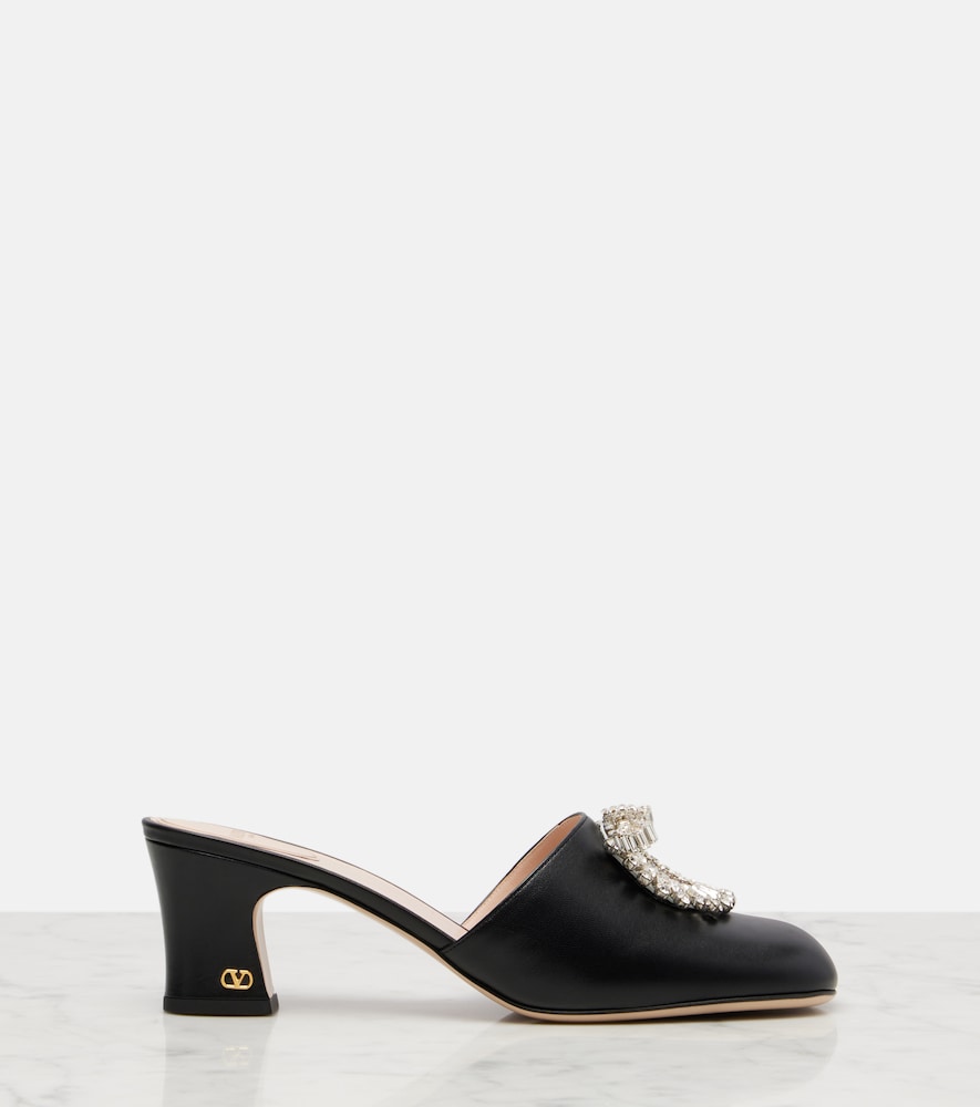 Valentino Garavani Adamantine 60 embellished leather mules